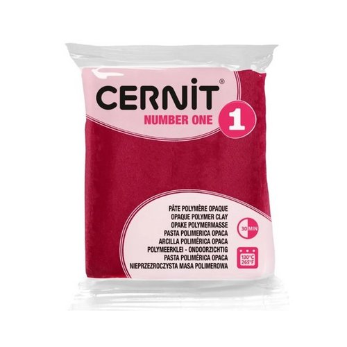 Pâte polymère opaque à cuire pâte à modeler pain de 56g cernit number one bordeaux 411