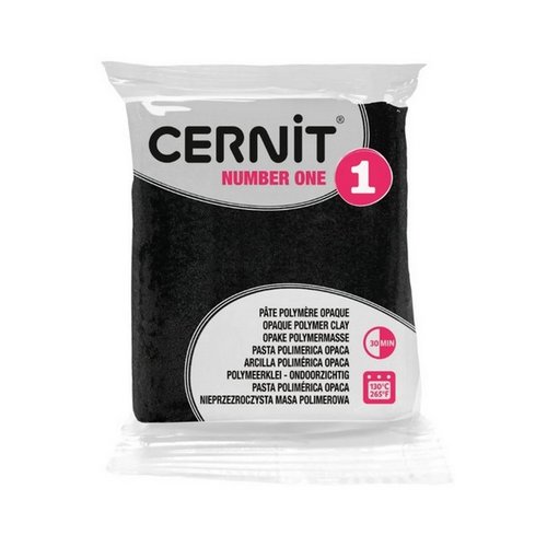 Pâte polymère opaque à cuire pâte à modeler pain de 56g cernit number one noir 100