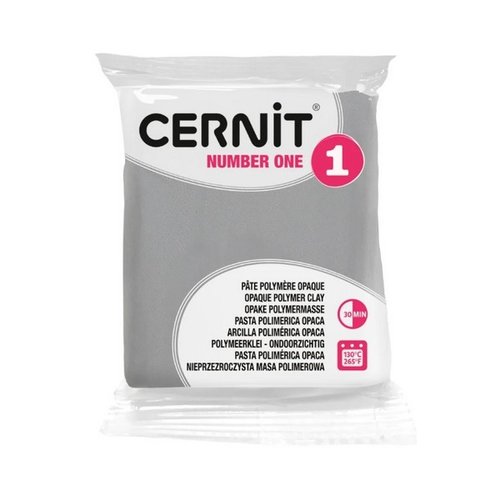 Pâte polymère opaque à cuire pâte à modeler pain de 56g cernit number one gris 150