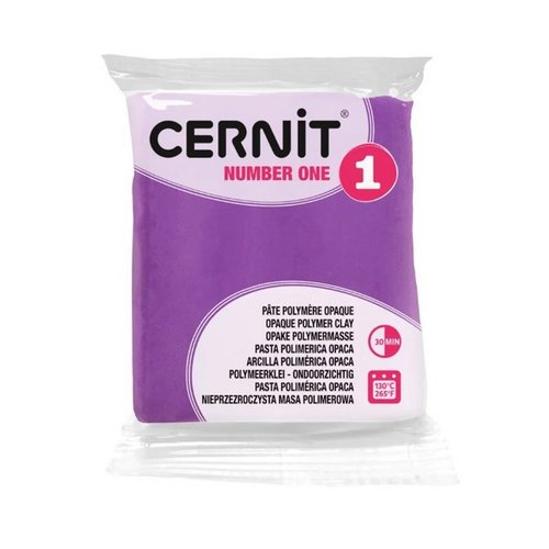 Pâte polymère opaque à cuire pâte à modeler pain de 56g cernit number one mauve 941