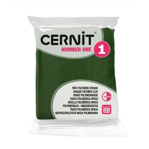 Pâte polymère opaque à cuire pâte à modeler pain de 56g cernit number one vert olive 645