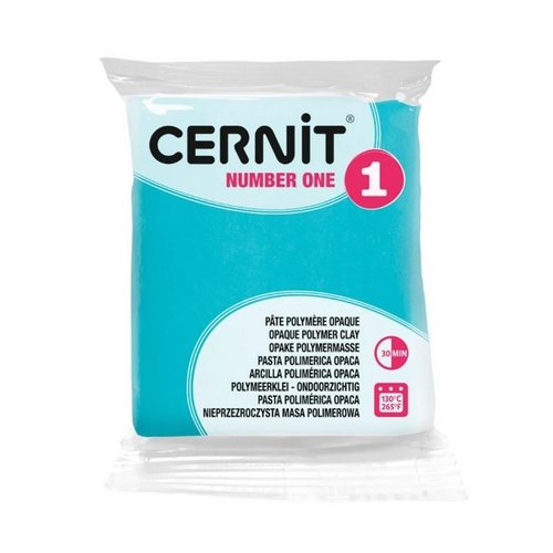 Pâte polymère opaque à cuire pâte à modeler pain de 56g cernit number one vert turquoise 676