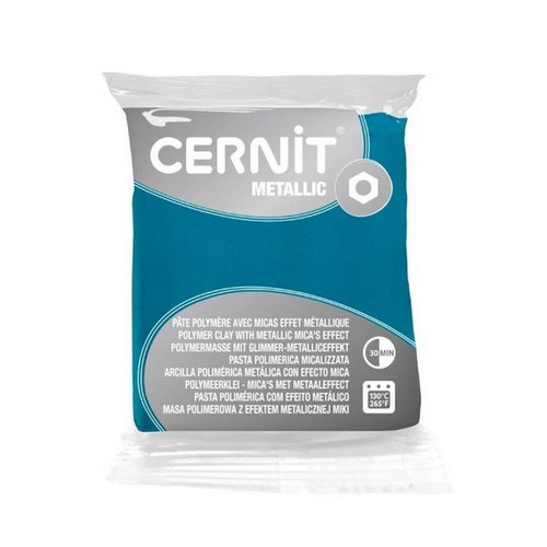 Pâte polymère à cuire pâte à modeler pain de 56g cernit métallic turquoise 676