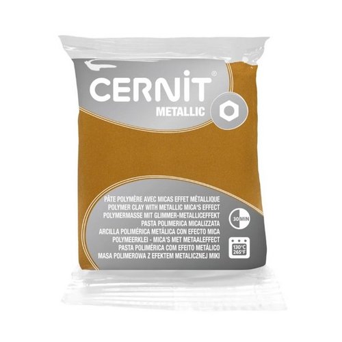 Pâte polymère à cuire pâte à modeler pain de 56g cernit métallic or 050