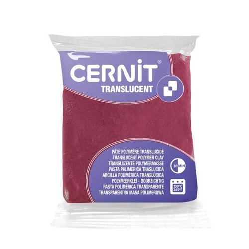 Pâte polymère à cuire pâte à modeler pain de 56g cernit translucide bordeaux 411