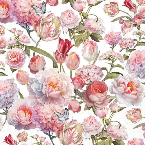 2 serviettes en papier 33 x 33 cm découpage collage fleur tulipe f 4010