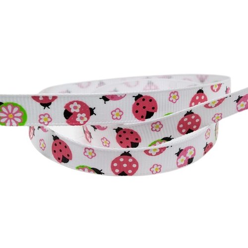2 m de ruban galon fantaisie polyester 10 mm couture scrapbooking coccinelle