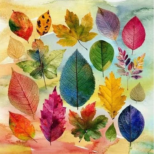 2 serviettes en papier 33 x 33 cm découpage collage nature feuille nss 104