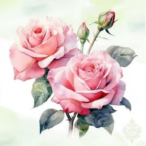 2 serviettes en papier 33 x 33 cm découpage collage rose rosier flss104