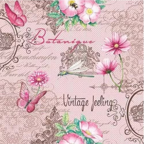2 serviettes en papier 33 x 33 cm découpage collage ambiance vintage