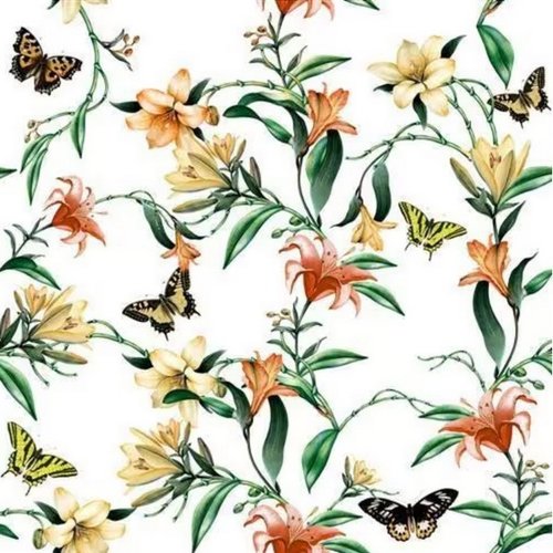 2 serviettes en papier 33 x 33 cm découpage collage papillon fleur orchidee pss 100