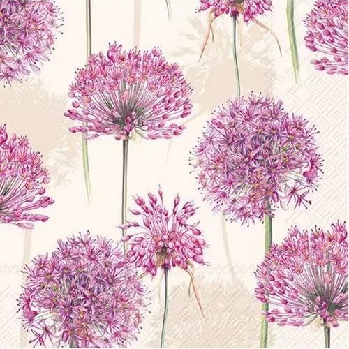2 serviettes en papier 33 x 33 cm découpage collage fleur rose flss 214