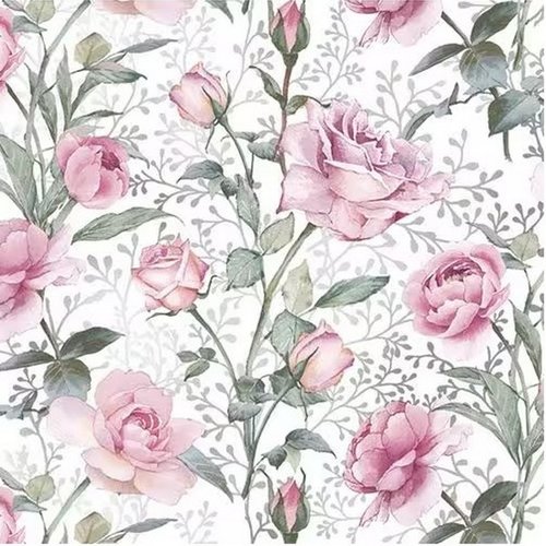 2 serviettes en papier 33 x 33 cm découpage collage fleur rose rosier flss 206