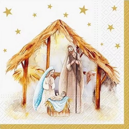 2 serviettes en papier 33 x 33 cm découpage collage creche de noel noss 710