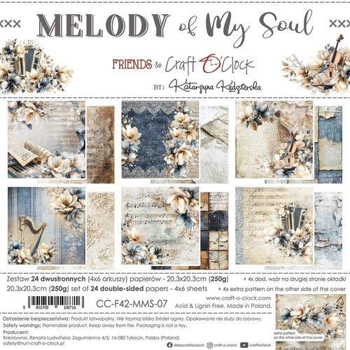 24 papiers scrapbooking 20 x 20 cm craft o' clock melody of my soul 07
