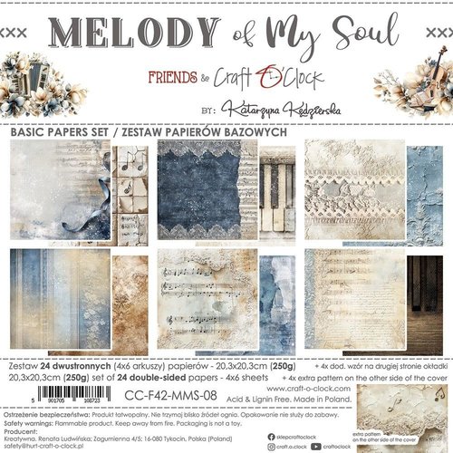24 papiers scrapbooking 20 x 20 cm craft o' clock melody of my soul 08