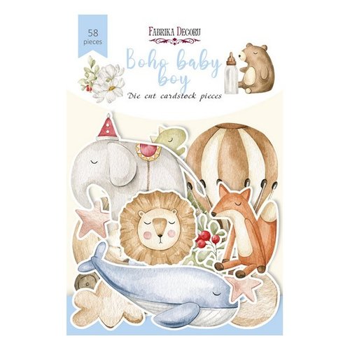 Die cuts motifs découpés scrapbooking fabrika décoru 58 pièces boho baby boy