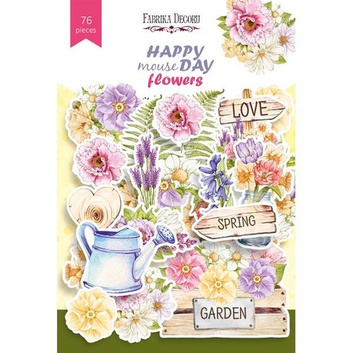 Die cuts motifs découpés scrapbooking fabrika décoru 76 pièces happy mouse day flowers