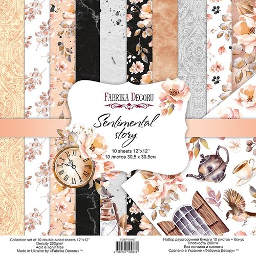 10 papiers 30,5 x 30,5 cm fabrika decoru sentimental story