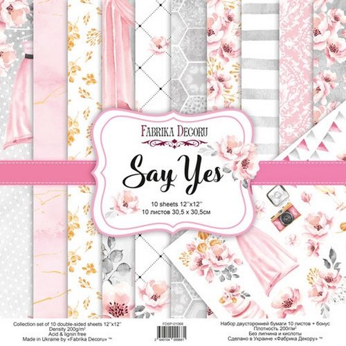 10 papiers 30,5 x 30,5 cm fabrika decoru say yes