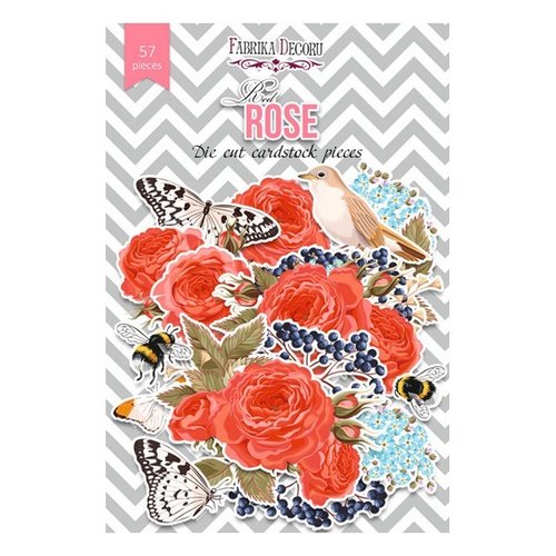 Die cuts motifs découpés scrapbooking fabrika décoru 57 pièces red rose