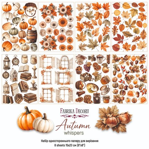 8 papiers motifs à découper scrapbooking fabrika décoru autumn whispers