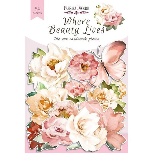 Die cuts motifs découpés scrapbooking fabrika décoru 54 pièces where beauty lives