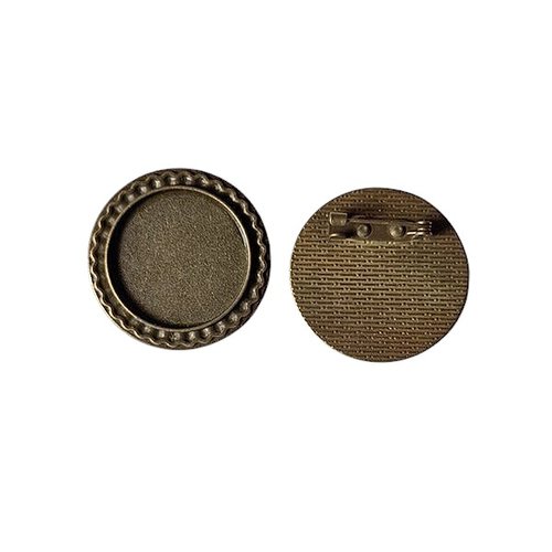 1 support cabochon rond broche couleur bronze scab 320