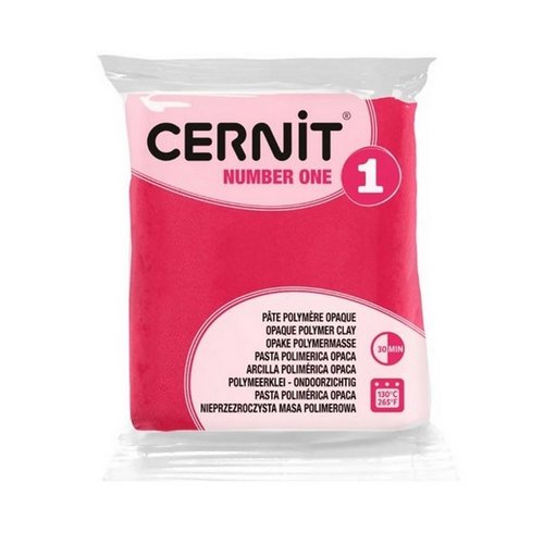 Pâte polymère opaque à cuire pâte à modeler pain de 56g cernit number one framboise 481