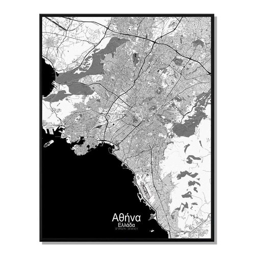 Poster carte d'athenes    