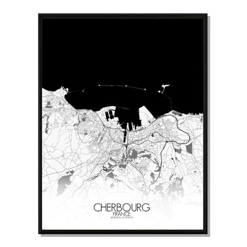 Poster carte de cherbourg    