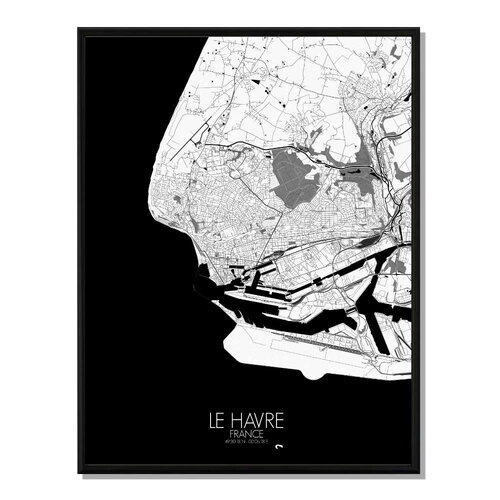 Poster carte du havre   