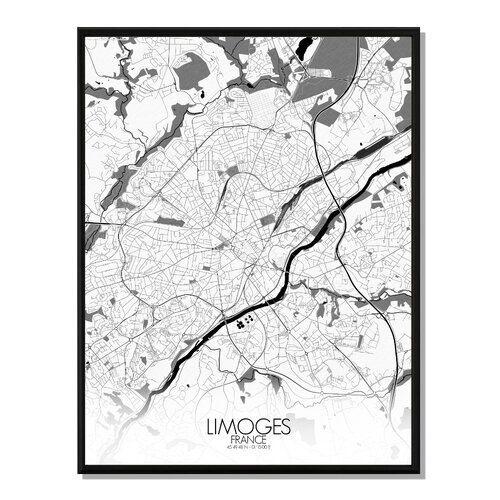 Poster carte de limoges    