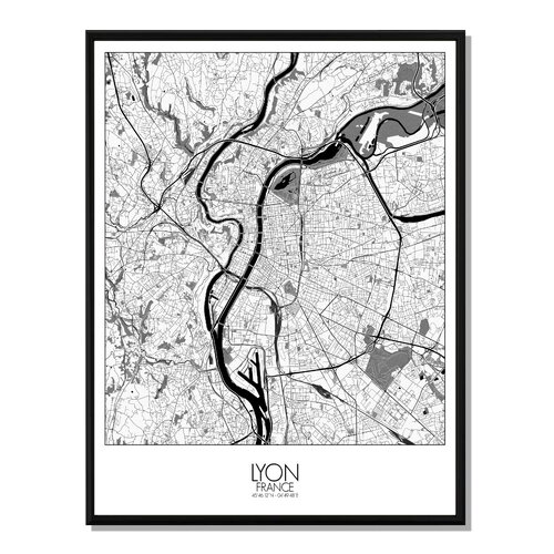 Poster carte de lyon    