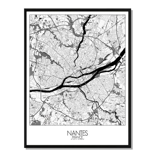 Poster carte de nantes    