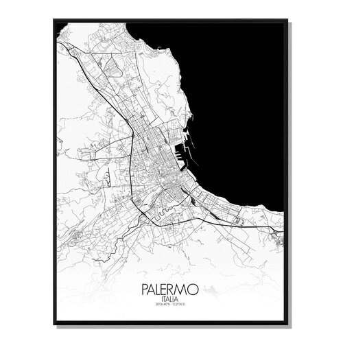 Poster carte de palerme    