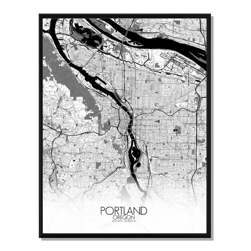 Poster carte de portland    