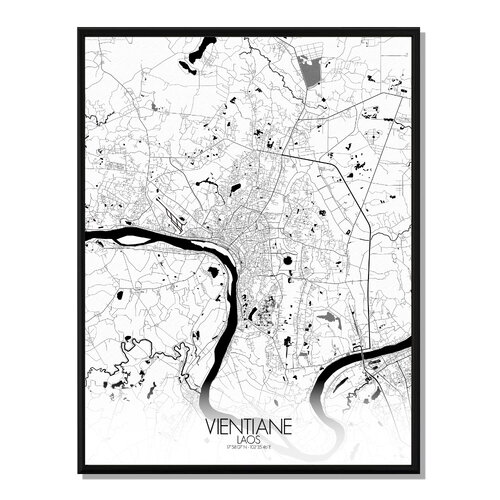 Poster carte de vientiane    