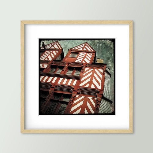Maison ti koz - rennes - impression d'art 30x30cm - signé et numéroté