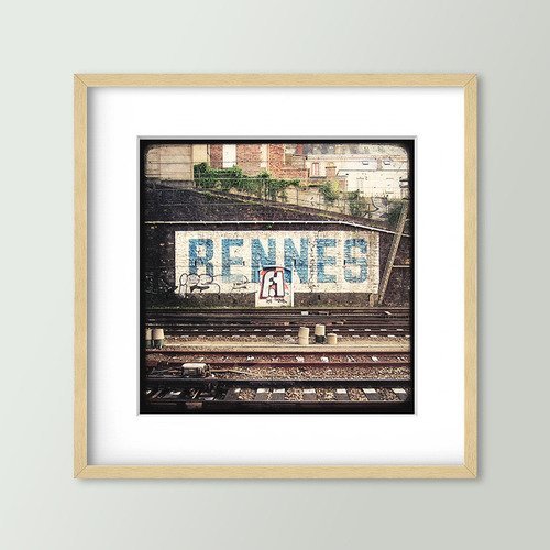"epuisee" voie ferrée - rennes - impression d'art 30x30cm - signé et numéroté