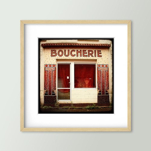 Boucherie - nantes - impression d'art 30x30cm - signé et numéroté