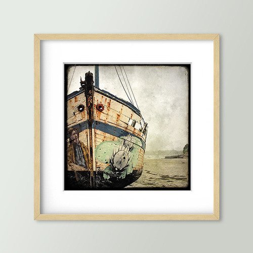 Epave de bateau #01 - bretagne - impression d'art 30x30cm - signé et numéroté