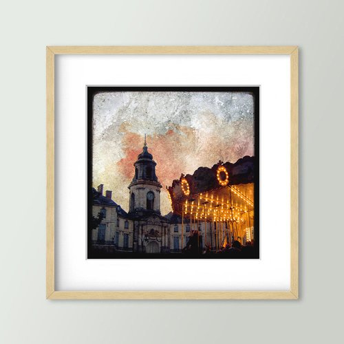 Manège et mairie - rennes - impression d'art 30x30cm - signé et numéroté