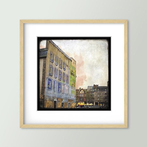 Mur dubonnet - rennes - impression d'art 30x30cm - signé et numéroté
