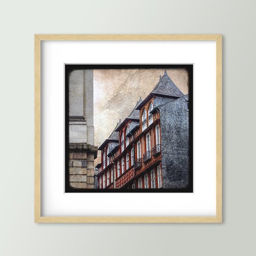 Rue saint-georges - rennes - impression d'art 30x30cm - signé et numéroté