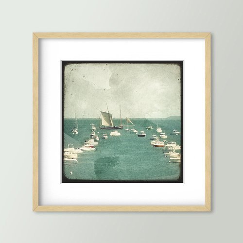 Bisquine - cancale - impression d'art 30x30cm - signé et numéroté