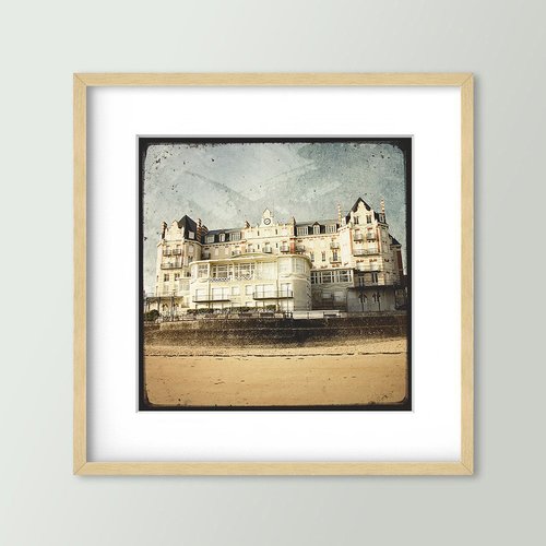 Le grand hôtel - saint-lunaire - impression d'art 30x30cm - signé et numéroté