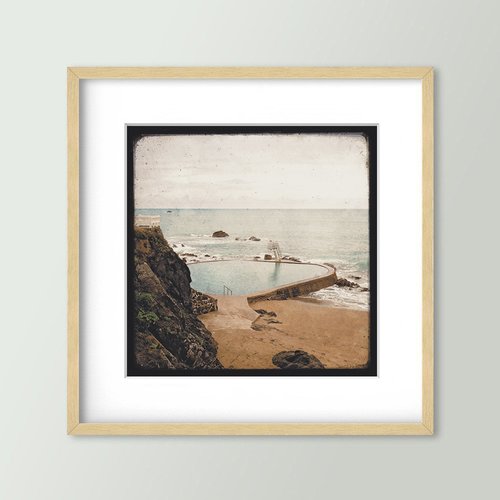Piscine - saint-quay-portrieux - impression d'art 30x30cm - signé et numéroté