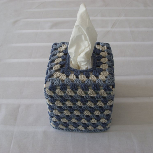 Housse boîte à mouchoirs, forme carrée, bleu - Un grand marché