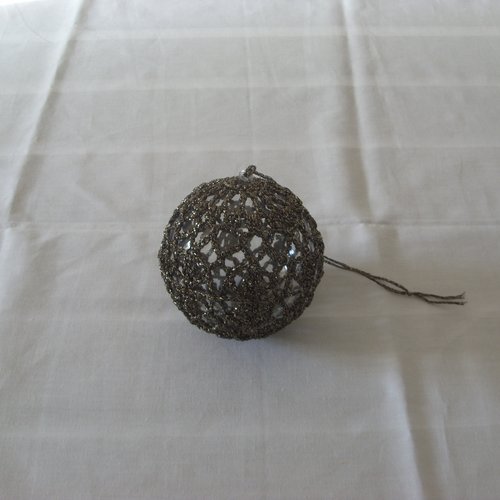 Boule de noël au crochet, modèle 3, "noir brillant"